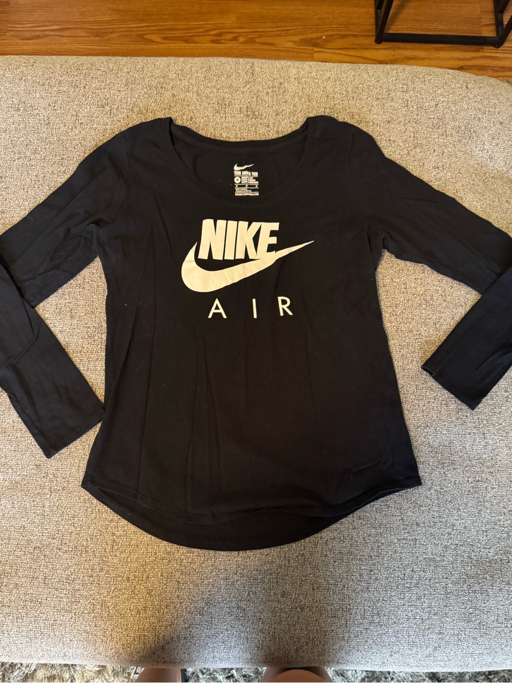 Nike Black Long-Sleeve 'Air' Logo Tee